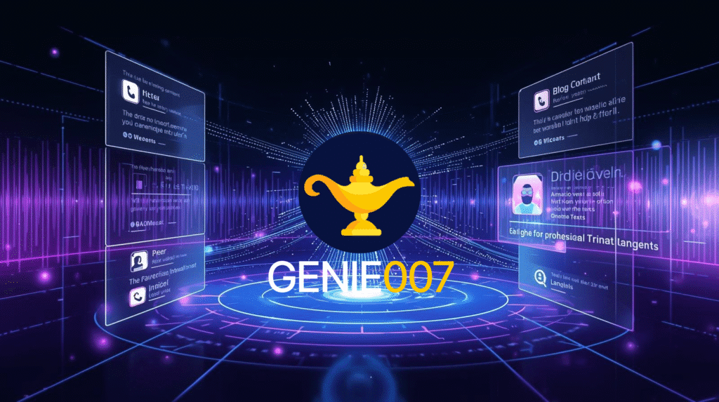 Genie 007 voice-first AI for social media