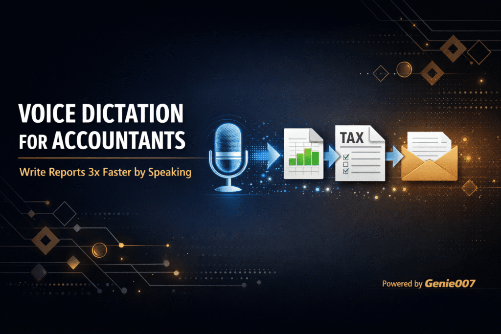 Voice Dictation For Accountants: Top 5 Best Ways to Speed Up Financial Work Voice dictation for accountants — Genie 007 speech to text for finance professionals