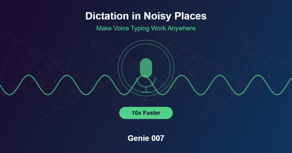 Dictation in noisy places - voice typing tips for background noise with Genie 007