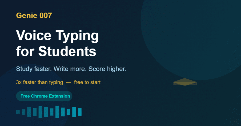 voice typing for students — Genie 007 Chrome extension
