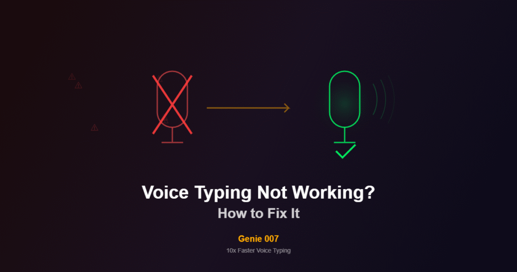 voice typing not working chrome — how to fix with Genie 007