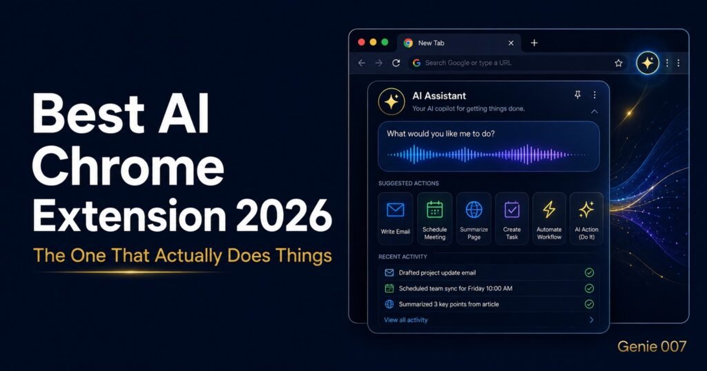 Best AI Chrome Extension 2026 — Genie 007 voice-to-action browser extension