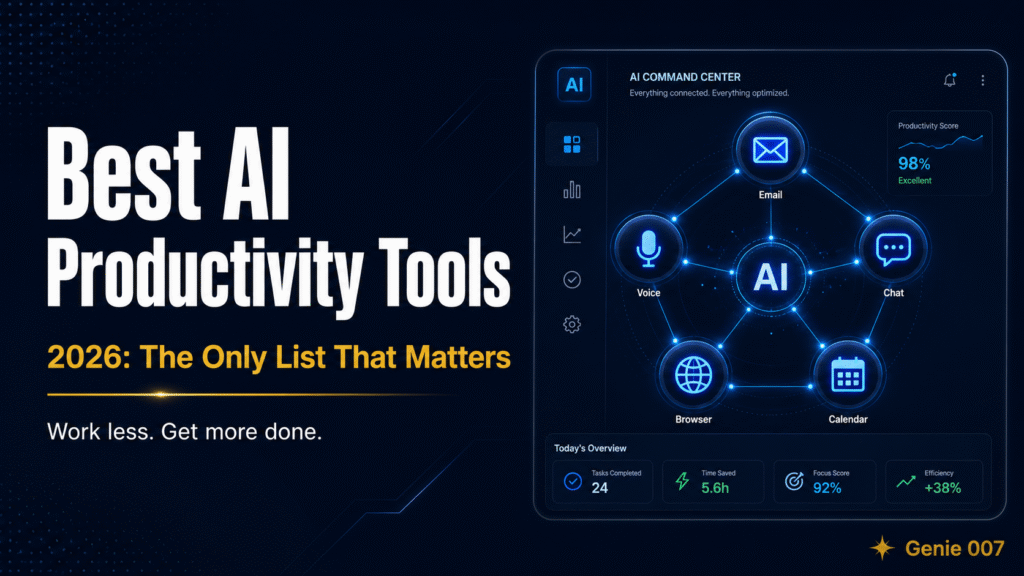 best AI productivity tools 2026 ranked list genie 007