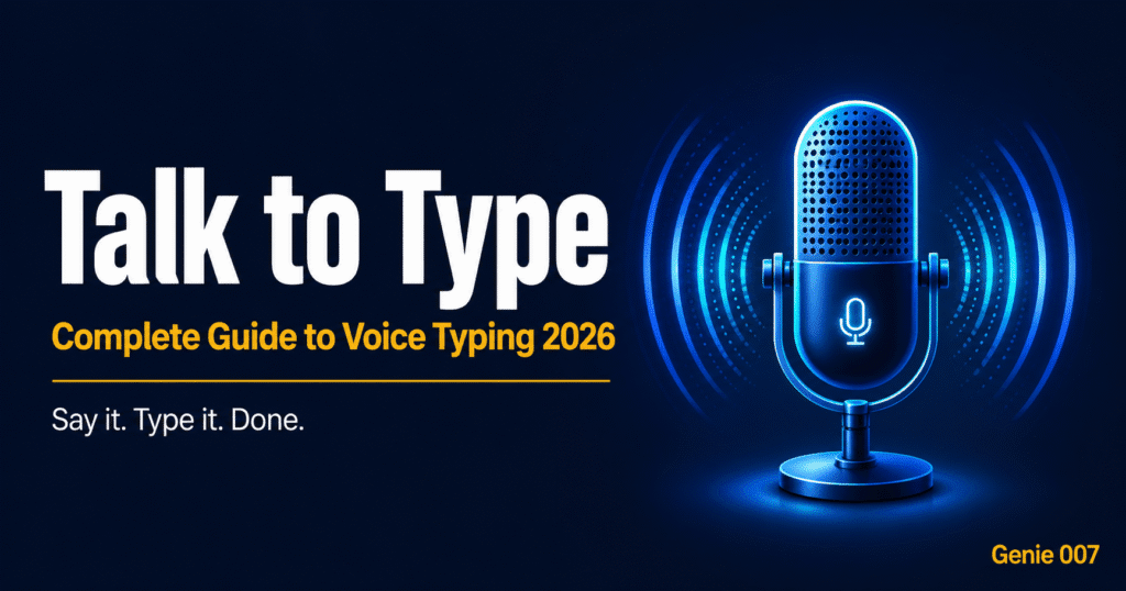 talk to type complete guide voice typing 2026 genie007