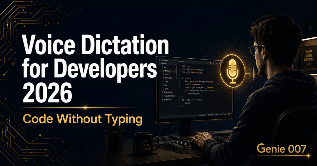 voice dictation for developers 2026 code without typing genie007