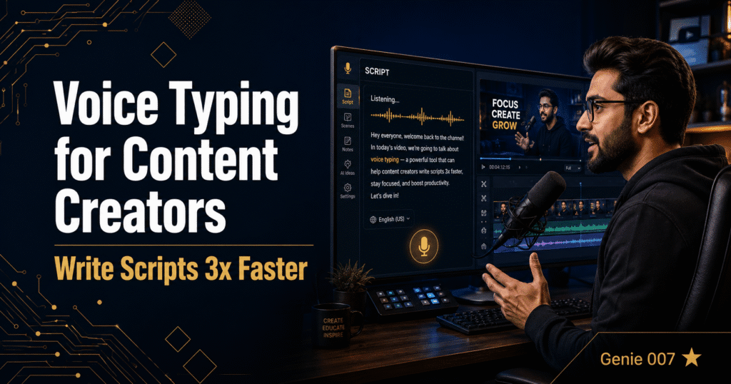 voice typing for content creators write scripts faster genie007