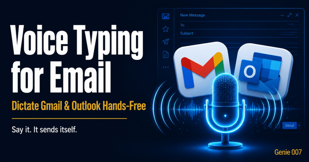 voice typing for email dictate gmail outlook hands-free genie007