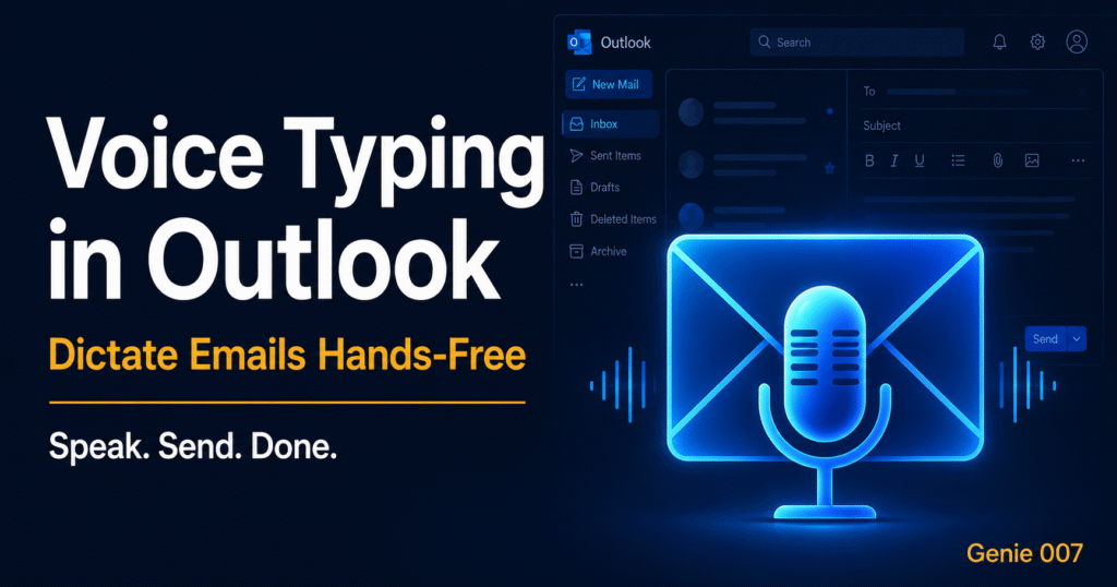voice typing in outlook dictate emails hands-free genie007