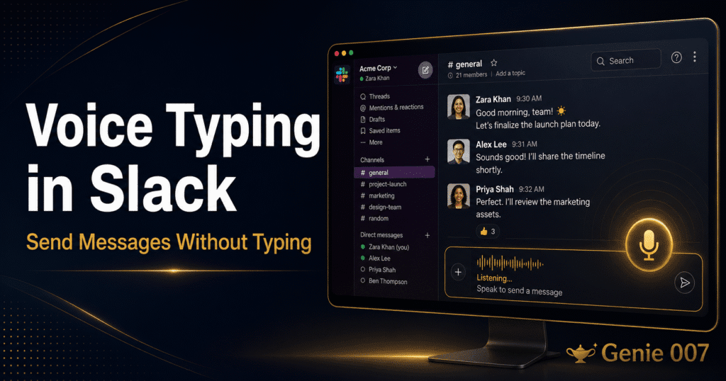 voice typing in slack send messages without typing genie007