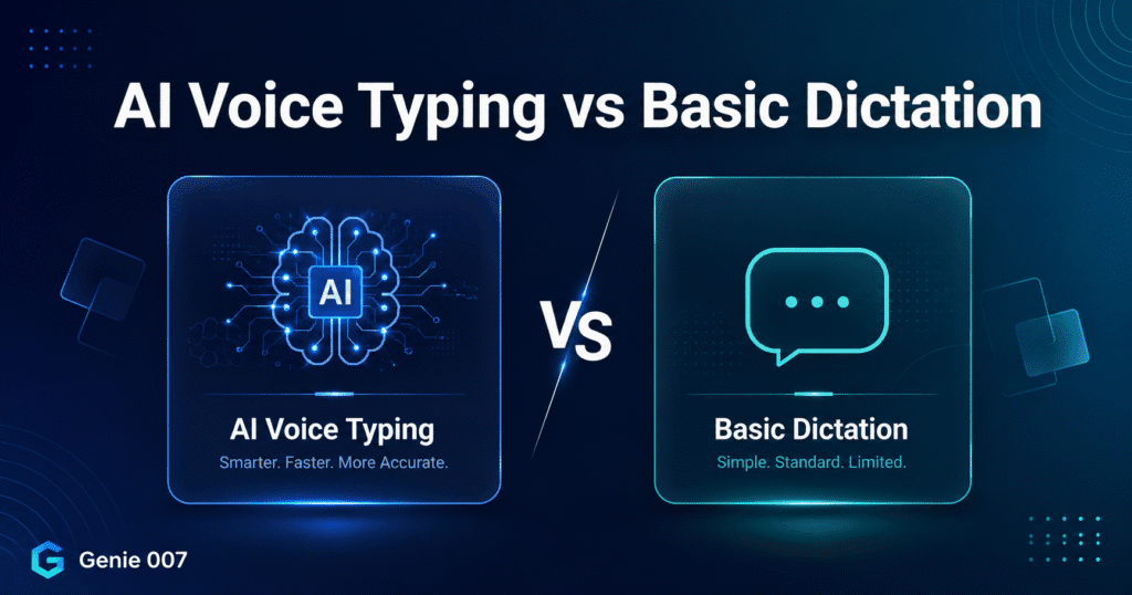 AI voice typing vs basic dictation 2026
