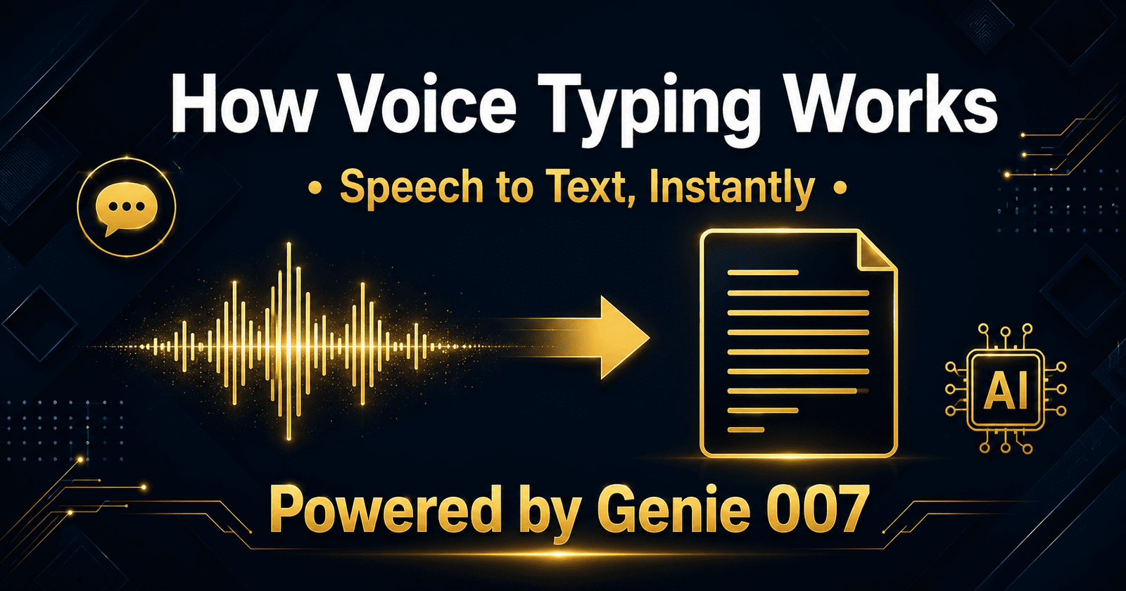 how voice typing works AI speech recognition diagram