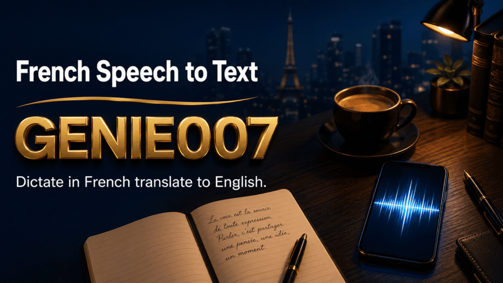 French Speech to Text - Dictate in French translate to English