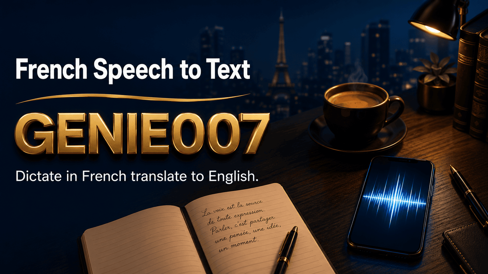 French Speech to Text - Dictate in French translate to English