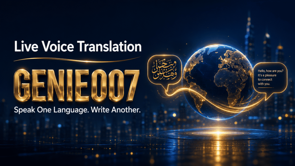 Live voice translation with Genie 007: speak one language, write another across 140+ languages