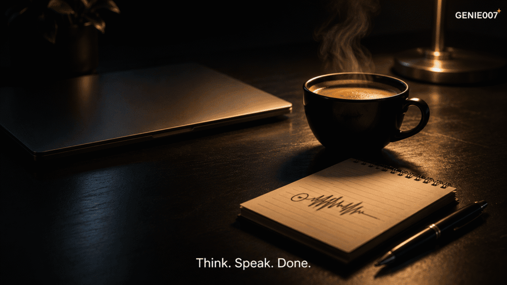 Genie 007 voice dictation for meeting follow-up emails
