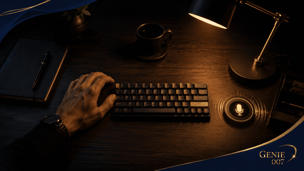 How to type with one hand using Genie 007 AI voice typing