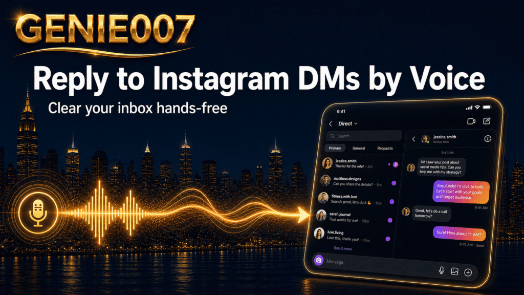 Reply to Instagram DMs by voice — clear your inbox hands-free with Genie 007