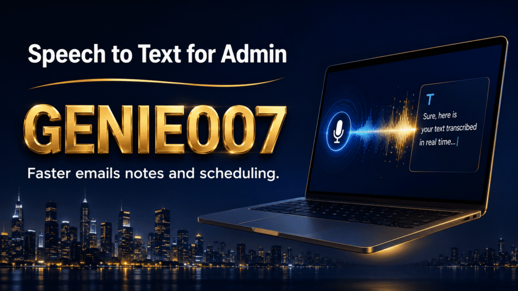 Speech to text for administrative assistants with Genie 007 voice typing