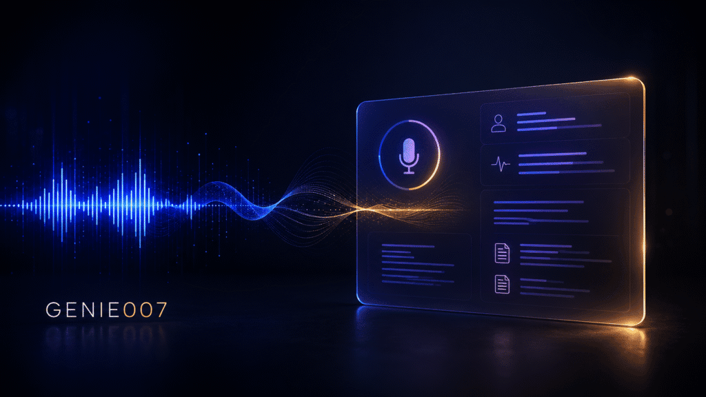 Voice to text for consultants — Genie 007 AI voice assistant lets consultants capture ideas and reports hands-free