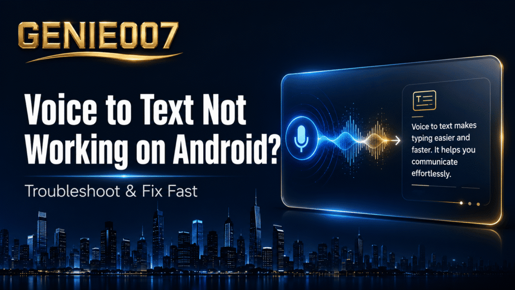 Voice to text not working Android - GENIE007 troubleshooting fixes that work