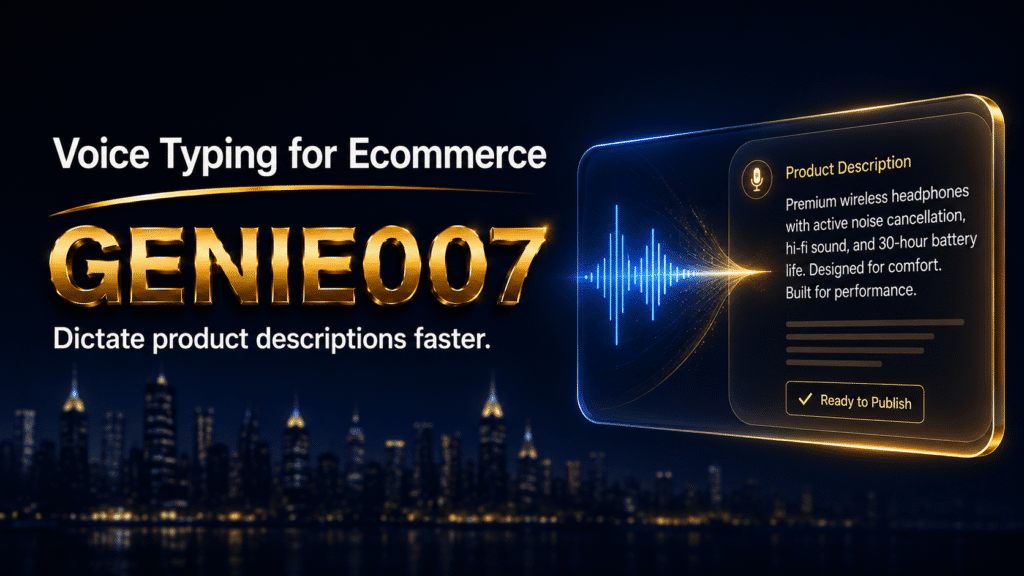 Voice typing for ecommerce - GENIE007 voice typing setup
