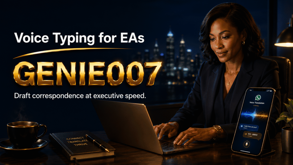 Voice typing for executive assistants - GENIE007 voice typing setup