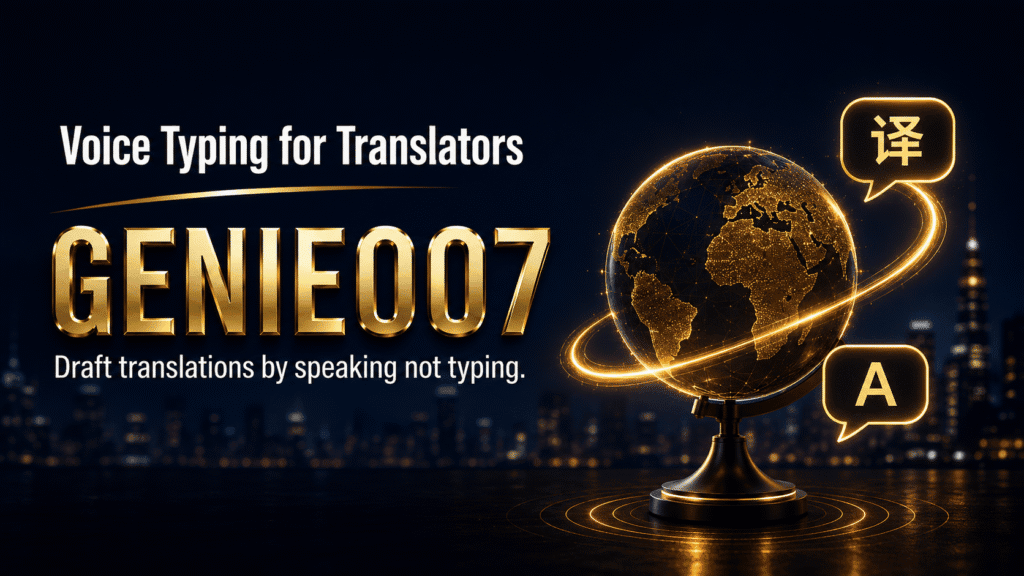 Voice typing for translators — Genie 007 translates speech into 140+ languages in real time