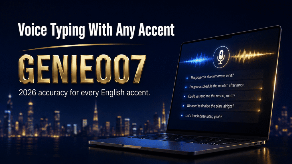 Voice typing with any accent — Genie 007 achieves 2026 accuracy for every English accent