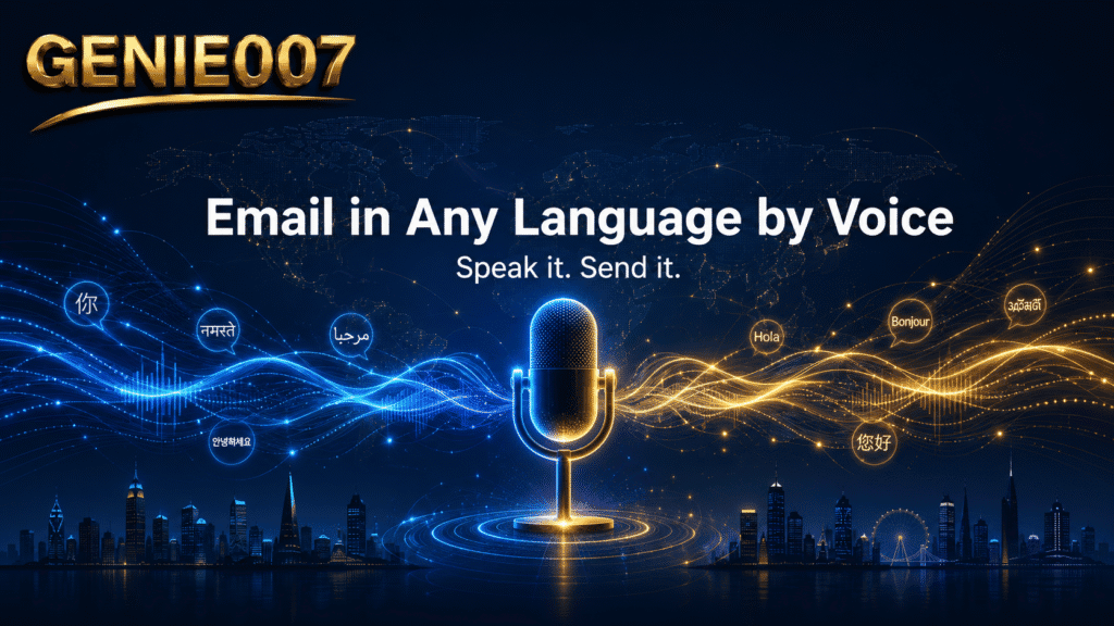 Email in any language by voice - GENIE007 voice typing setup