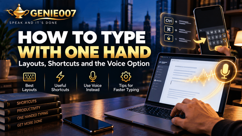 How to Type With One Hand: Layouts, Shortcuts and the Voice Option