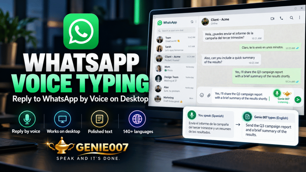 WhatsApp Voice Typing: Reply to WhatsApp by Voice on Desktop