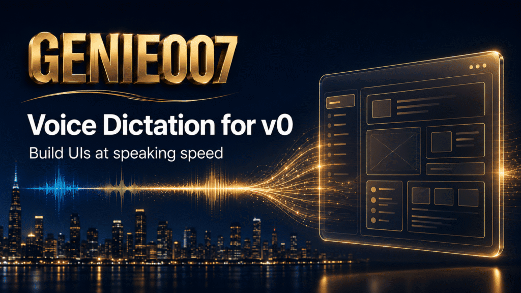 Voice dictation for v0 — build UIs at speaking speed with Genie 007
